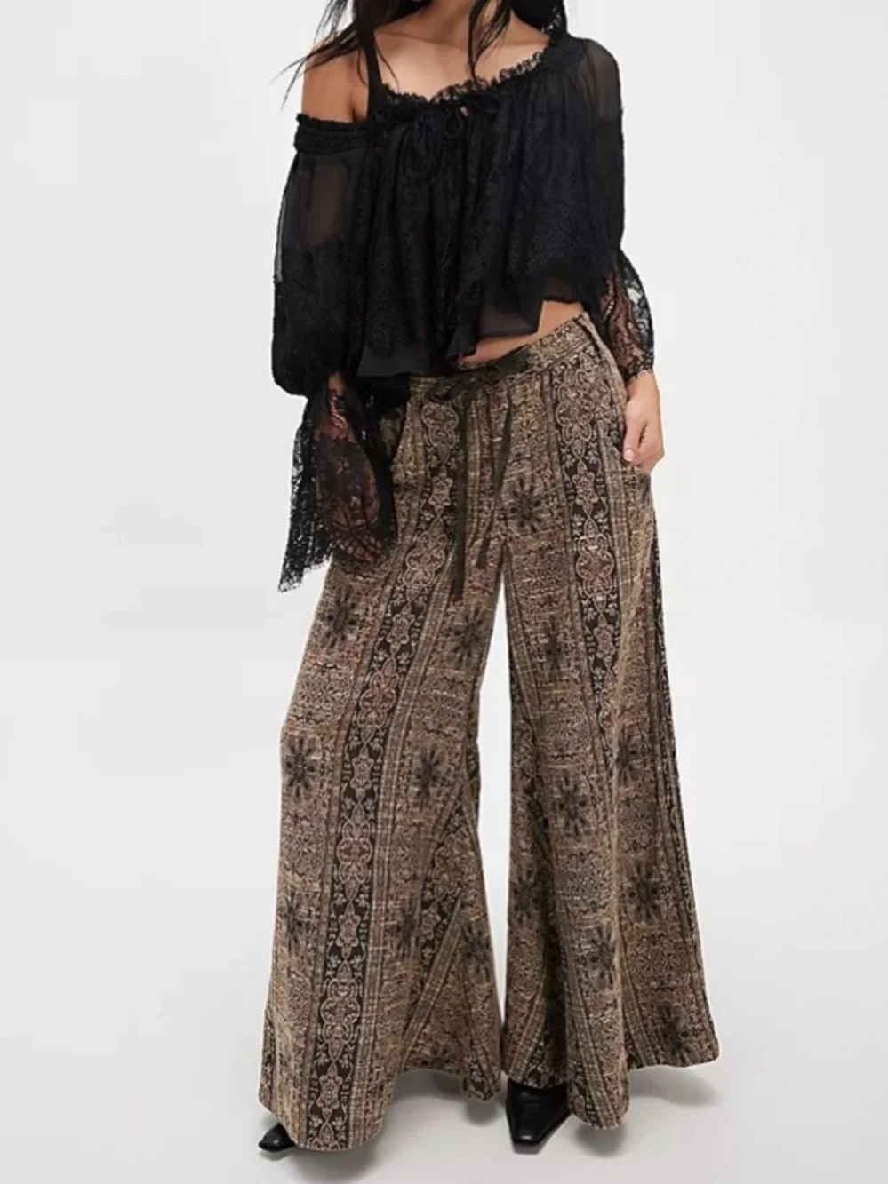 Free People Dahlia Wide Leg Pants in Original Combo | 10 NWT
